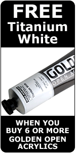 FREE Tube of Titanium White with the purchase of 6 or more Golden OPEN Acrylics